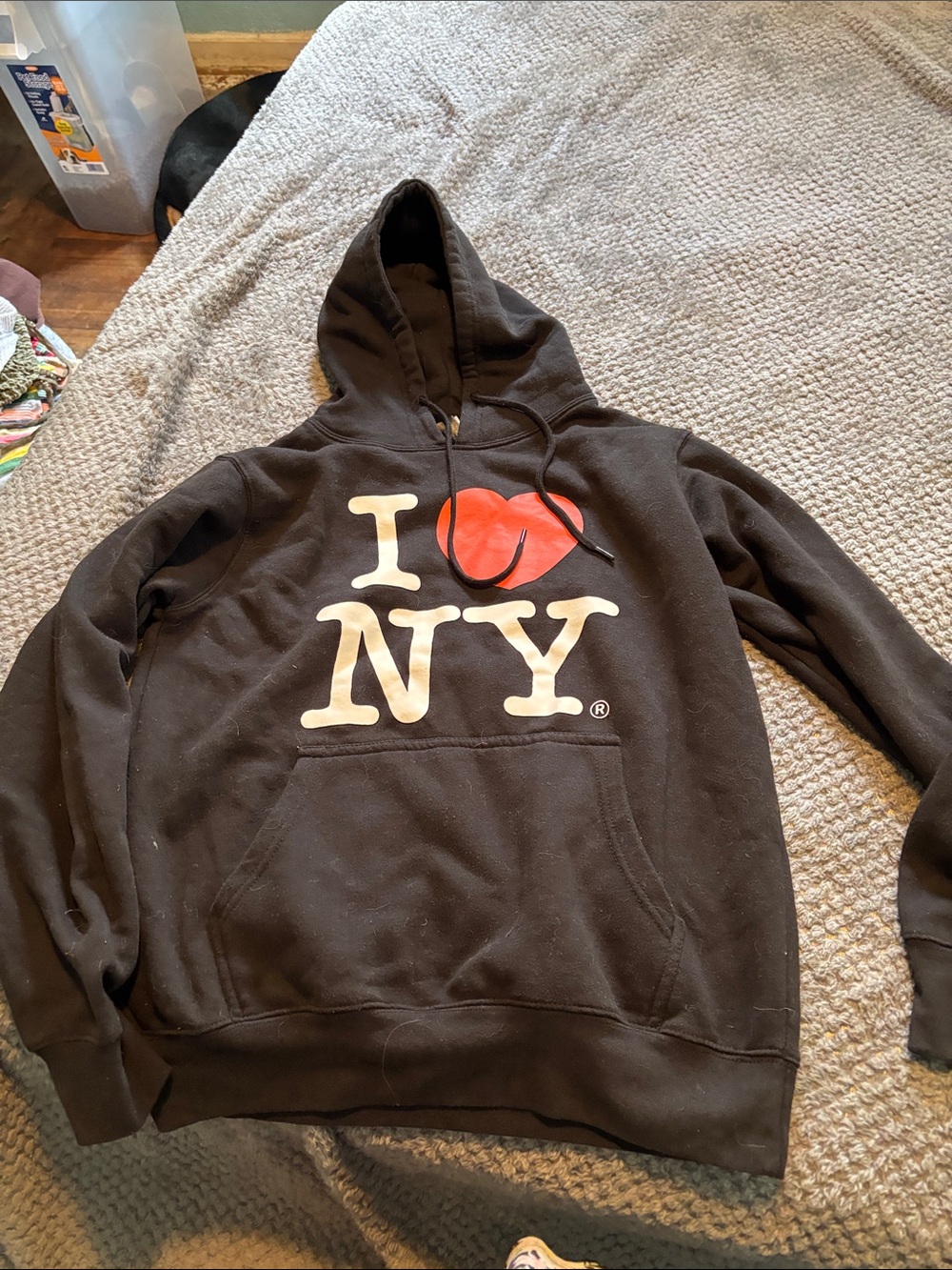 Woman’s size M I Love NY Black Hoodie Sweatshirt